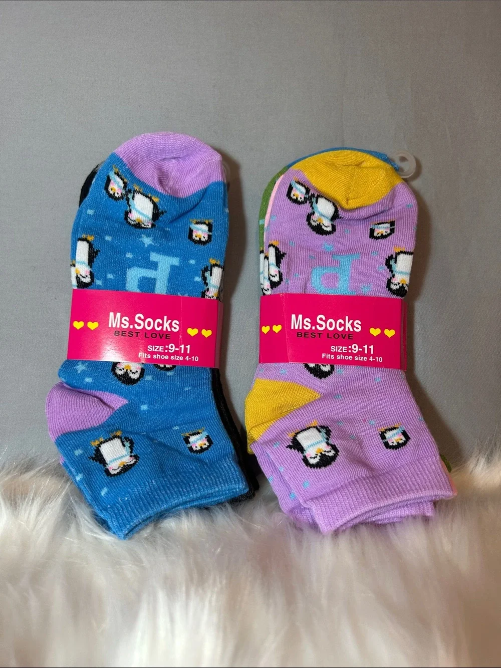 Penguin Ankle Socks — Set of Six (9-11)